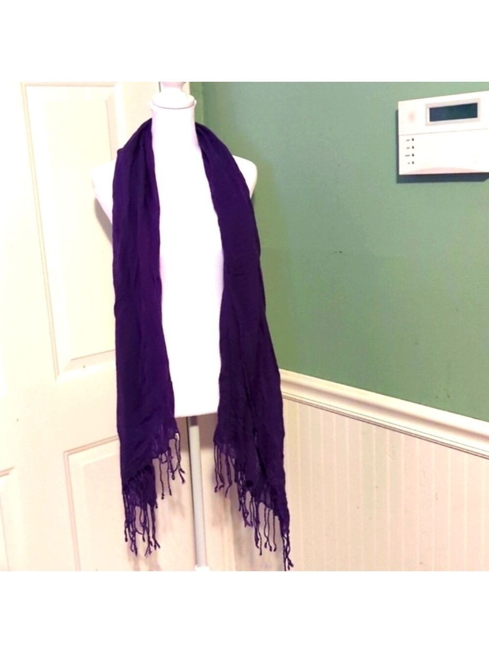 Amethyst Purple Gauze Shoulder Wrap Scarf Lightweight - Picture 2 of 7
